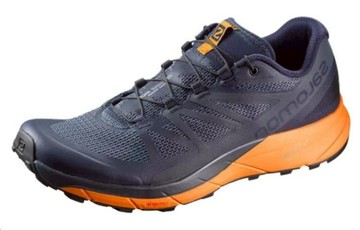 SALOMON SENSE RIDE TRAIL RUNNING SHOES NAVY BLAZER BRIGHT MARIGOLD OMBRE BLUE