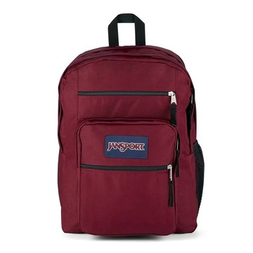 【JANSPORT】BIG STUDENT 多夾層大容量後背包-酒棕紅 JS0A47JK04S