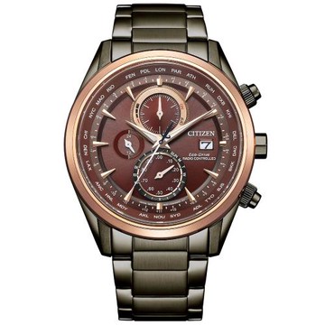 CITIZEN星辰 GENTS系列 電波對時 萬年曆 光動能計時腕錶 AT8267-86X