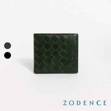 ZODENCE CRAFTZEAL進口真皮中性編織4卡零錢袋短夾