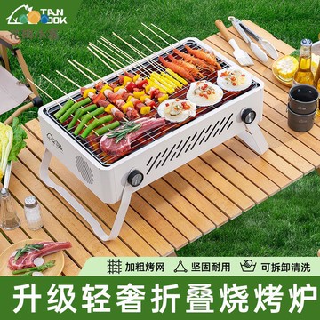 燒烤爐家用折疊便攜式小型烤爐烤肉架網戶外爐子野外木炭架子 ph6241