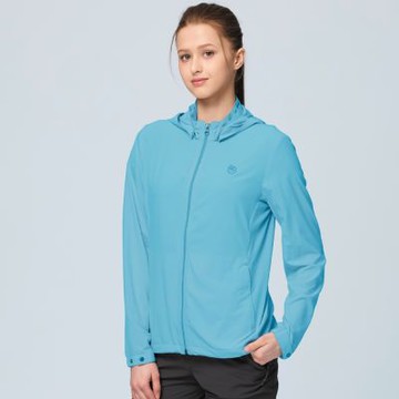 【WILDLAND荒野】女彈性透氣抗UV50輕薄外套110 冰河藍