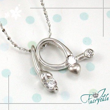 【伊飾炫銀】愛戀心向＊純銀晶鑽項鍊