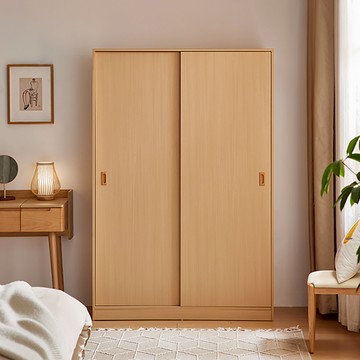 hoi!林氏木業北歐小戶型1.2M滑門衣櫃 LS466-原木色