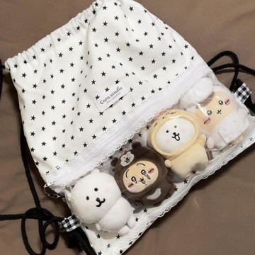 高品質精品 波點痛包 小衆簡約甜美二次元印花帆布揹包大容量可愛雙肩包 包包 時尚 背包 痛包後背包 帆布背包 可愛後背包