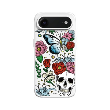 iPhone Air SolidX 白 - Frida Kahlo - 花骨骷顱頭