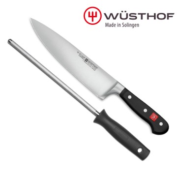 WUSTHOF 德國三叉牌 CLASSIC 20cm 主廚刀2件組(主廚刀+磨刀棒)