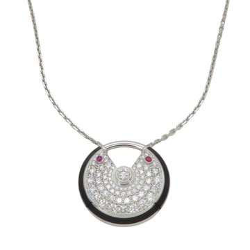 【二手名牌BRAND OFF】Cartier 卡地亞 18K白金 鑽石 Amulette de Cartier 項鍊