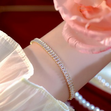 台灣現貨 鋯石抽拉手練 I06 精緻手練 輕奢滿鑽手練 法式♚Yu識美♚