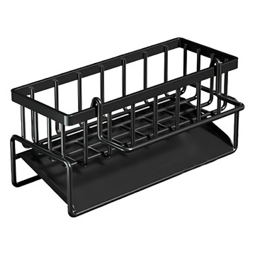 超級工廠 黑色 廚房海綿瀝水收納架  1個