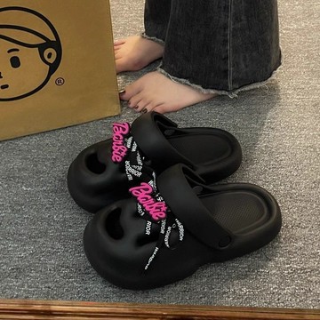 ⚡可開發票⚡洞洞鞋女 情侶 內增高洞洞鞋女2026圓頭新款時尚簡約百搭一腳蹬厚底防滑包頭沙灘拖鞋