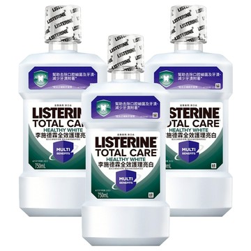LISTERINE 李施德霖 全效護理亮白漱口水  750ml  3瓶