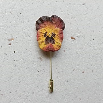熱情大花臉  三色堇插針胸針