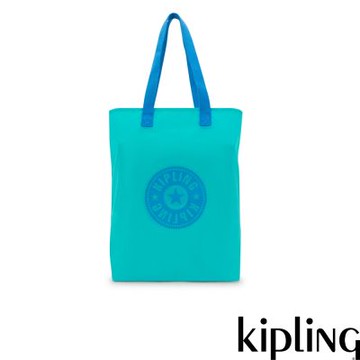 Kipling (網路獨家款)藍綠色可摺疊收納托特包-HIP HURRAY 6