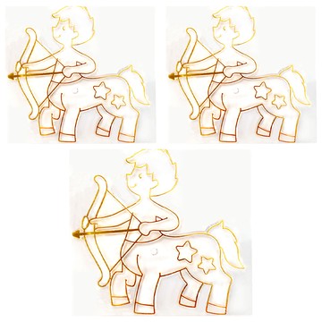 AMOS 阿摩司 壓克力模型版 S136 小款  射手座 金色  3個