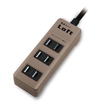【EC】 居家工業風 2P 3插安全延長線 奶茶色 LL-700-6
