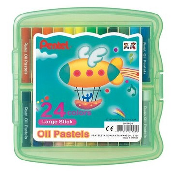 【文具通】Pentel ぺんてる 飛龍 GHTP-24 特大 粉蠟筆 PP盒 粉蠟筆 24色 A1120207【APP滿額下單10%點數(單一帳號最高5000點)】1/31止