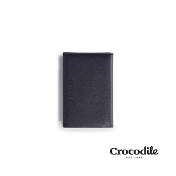 Crocodile 鱷魚皮件 名片夾 真皮名片夾 8張/3卡 Rocky系列0103-09906-黑藍兩色