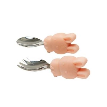 Loulou Lollipop加拿大動物造型304不鏽鋼學習訓練叉匙組(825754017612甜心邦尼) 456元