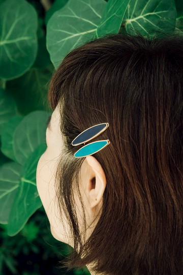 #職人手縫 皮革髮飾-細葉 半植鞣 二入 / W3-016 / 成品