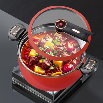 洛陽牡丹 AMZ 7L 琺瑯微壓鍋湯鍋燉煮鍋不粘鍋家用煲湯燜燉煮燃氣灶電池爐通用