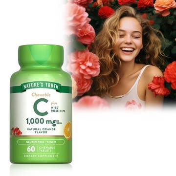 綠萃淨 美妍維生素C 500mg Plus玫瑰果口含錠(60錠/瓶)