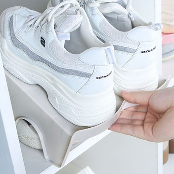 簡約雙層鞋架 簡易 鞋櫃 分層鞋架 衣櫃 鞋托架 拖鞋 整理架 塑料 鞋子收納架 居家 家用 ♚MY COLOR♚【G053】