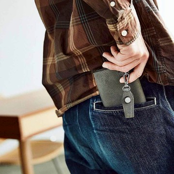 日本雅痞牛巴戈摔紋三摺男性短夾Made in Japan by CIE