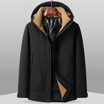 【米蘭精品】羽絨外套鴨絨夾克-連帽戶外工裝防風男外套5色74it14