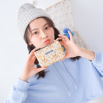 【OUTDOOR】寶可夢Pokemon-手繪風三層零錢包-奶茶色 ODGO21B08BE