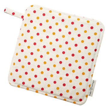 雙色水玉紋隔熱墊-橘紅