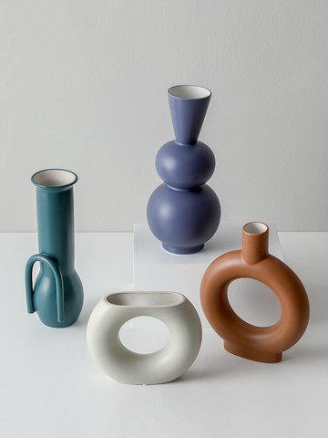 貝漢美北歐ins小花瓶擺件客廳干花插花家居桌面家用玄關陶瓷花瓶