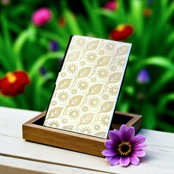 不鏽鋼草花紋飾名片盒