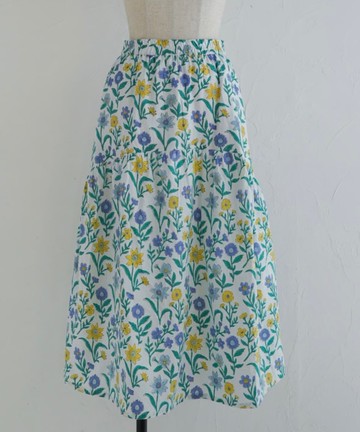 如花田般輕柔搖曳的裙襬，Dream 棉卡迪裙 blue