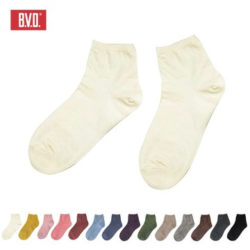 【BVD】1/2素面直角女襪-淺杏 B561 女襪 短襪 休閒穿搭襪