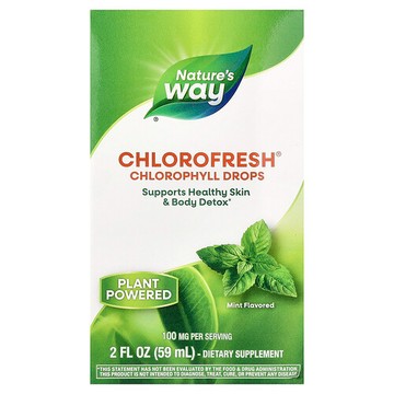 Nature's Way, Chlorofresh®，葉綠素滴劑，薄荷味，2 液量盎司（59 毫升）
