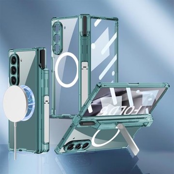 適用三星zfold6手機殼氣囊磁吸無線充個性筆筒硬殼全包支架折疊殼