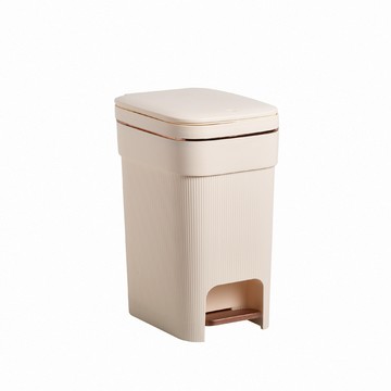 Life+ 日系簡約拼色加厚靜音緩降雙開式垃圾桶15L_4款任選