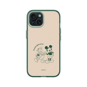 iPhone 15 Clear 憂墨綠 - 迪士尼-米奇 Mickey - 米奇與唐老鴨 - 碰拳