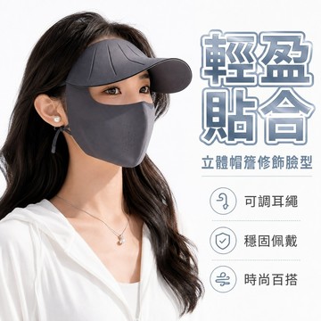 面罩 遮陽帽 冰絲面罩 帽檐面罩一體 防曬面罩 口罩 耳掛式面罩 防曬用品 空頂帽 軟骨支撐 透氣面罩 遮陽面罩 148