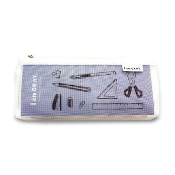 Iamokay網眼船型筆袋-白