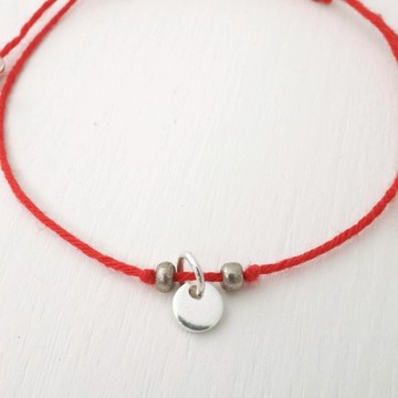 純銀小圓幸運許願手環