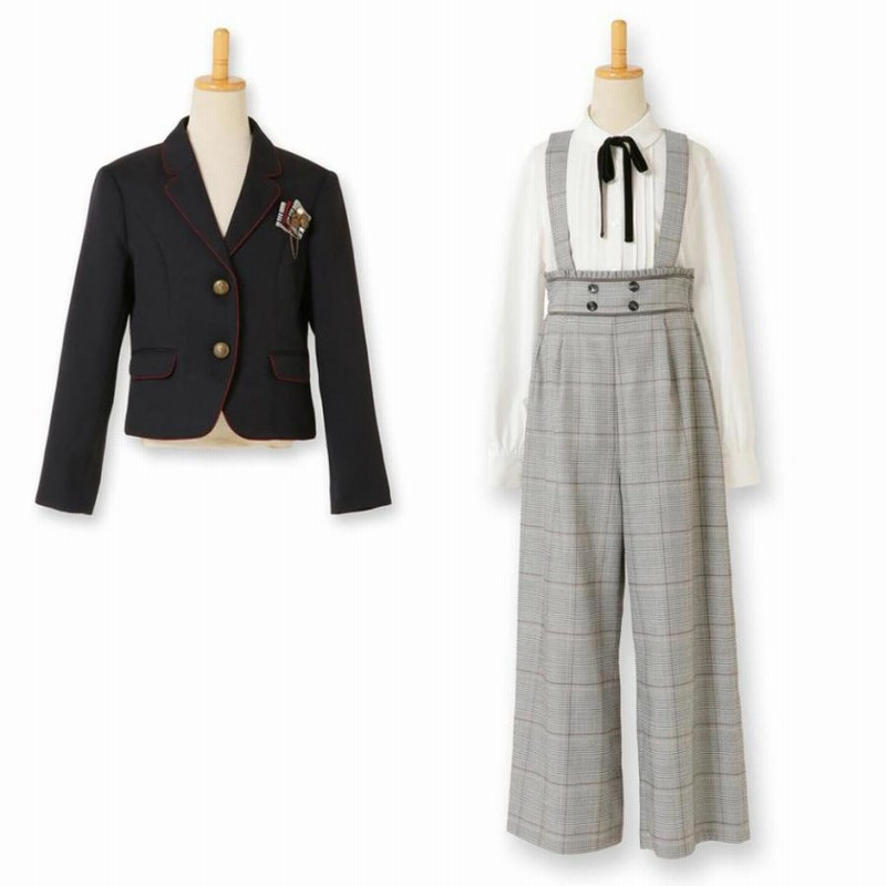 現行 エルアンノワール 卒服 ブレザー ワイドパンツスーツ チェック 160 卒業式 スーツ 女の子 フォーマル キッズ 子供服 小学生