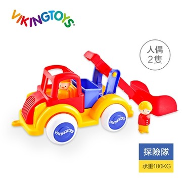 【瑞典 Viking toys】維京玩具 Jumbo怪手挖土車(含2隻人偶)-28cm 81252