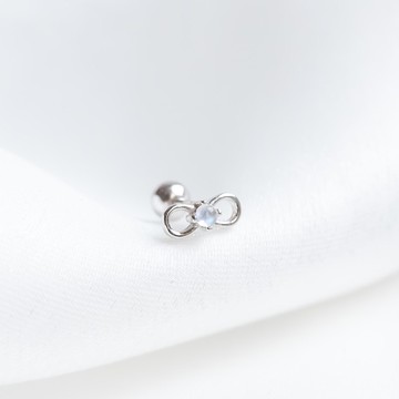 月光石925純銀無限轉珠耳環