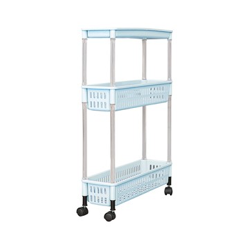 【dayneeds】巧收納三層隙縫收納架 粉藍