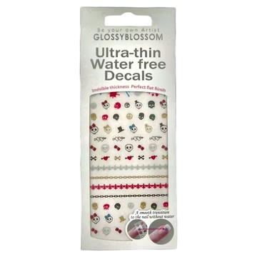 ShineB 轉印美甲貼紙 超薄免水貼花  骷顱頭  1個