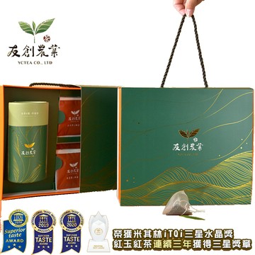 其他茶葉 【友創】日月潭罐裝阿薩姆紅茶附iTQi三星水晶紅玉立體茶包禮盒2盒(60g/罐附茶包10包)