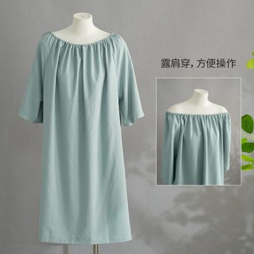 貝雅顏美容院專用頭療按摩客人服吸水透氣莫奈棉親膚舒適純色浴裙