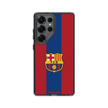 Galaxy S25 Ultra Clear 酷墨灰 - FC Barcelona - Logo - Two Tone Background